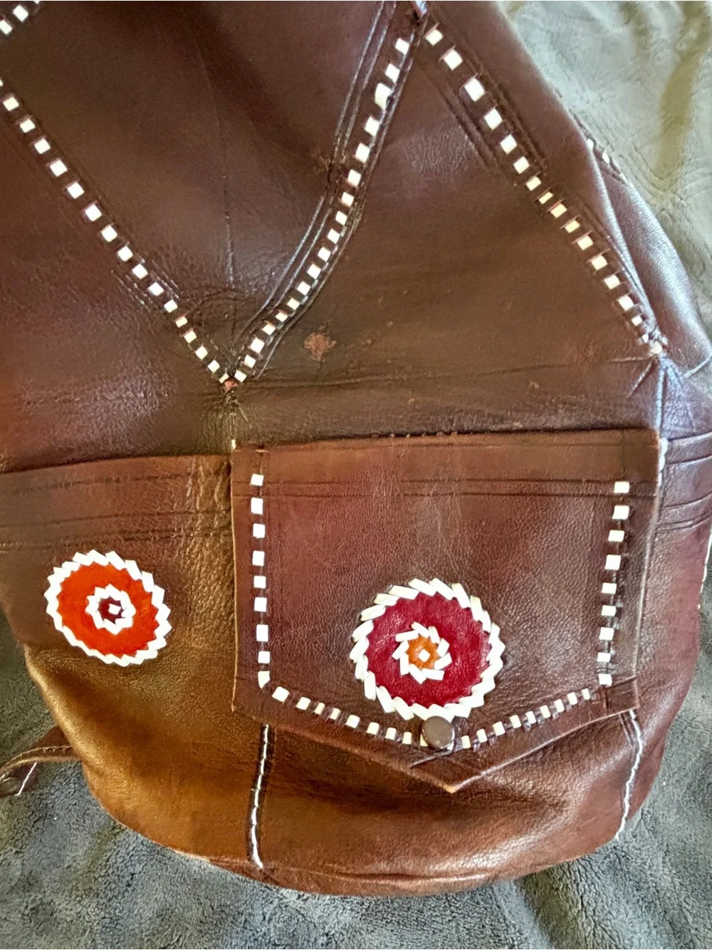 Artisan Goat Leather Bag Convertible Backpack Native Style